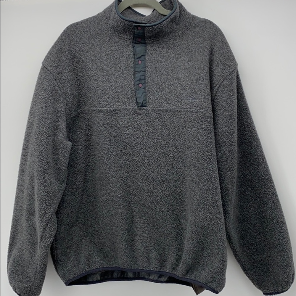 LL Bean Fleece Pullover Dk Gray XL